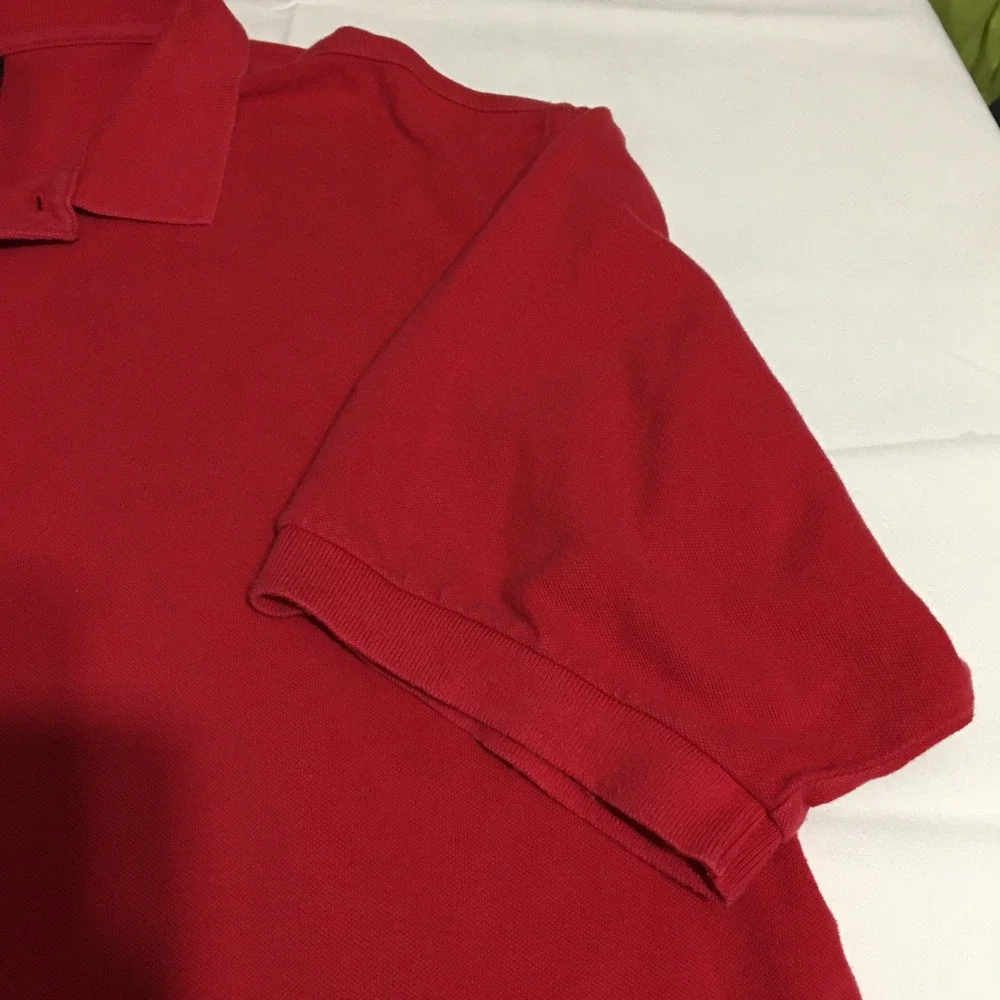Nike Polo Shirt Mens XL Red Short Sleeve Middle Swoosh Logo Y2K